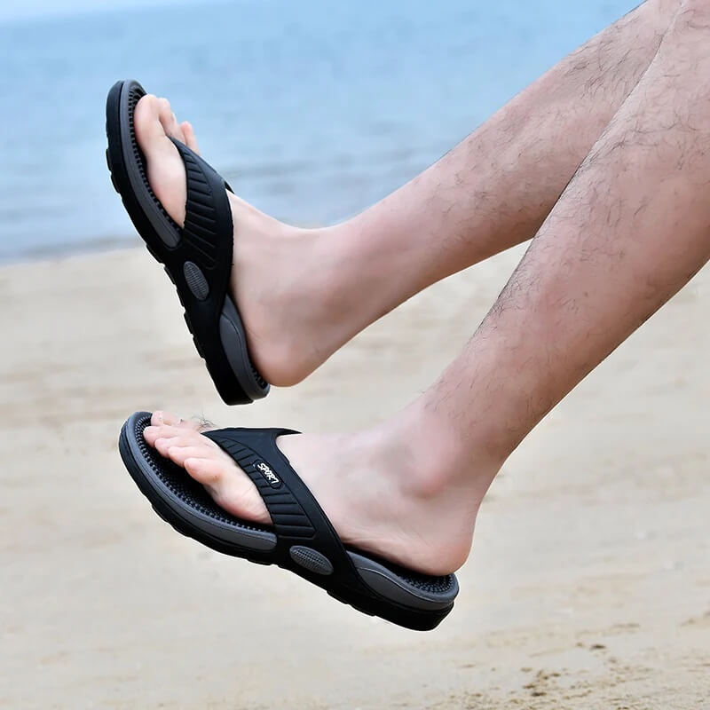 Chinelo Masajeador Ortopédico Sport Negro