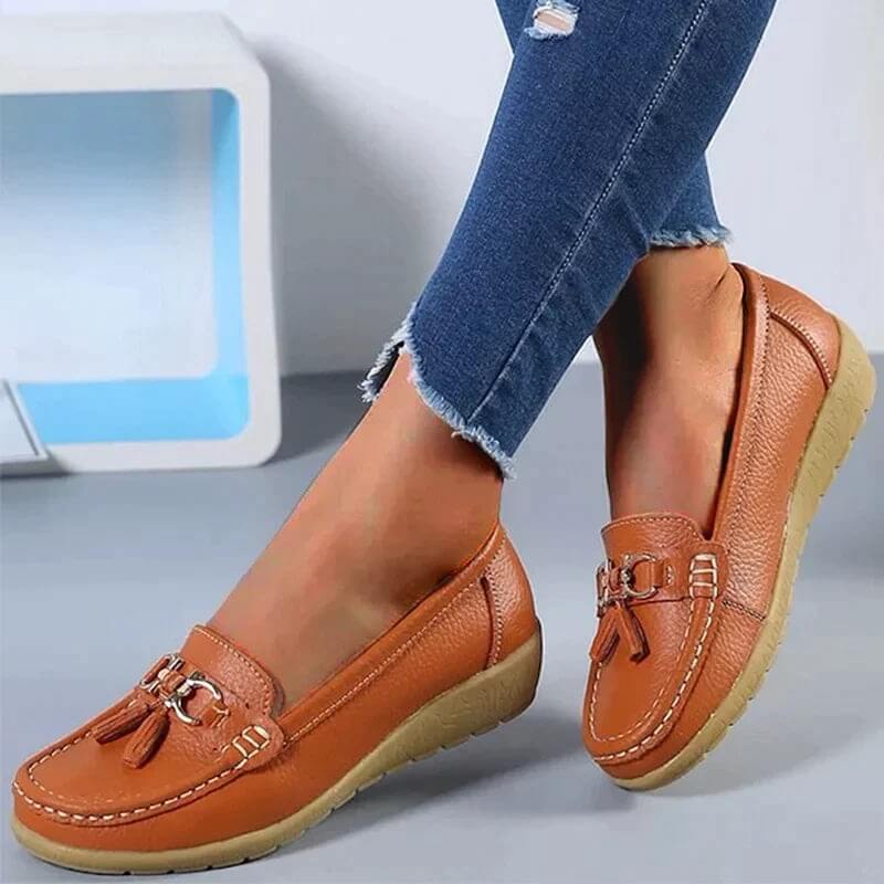 Mocasín de cuero ortopédico | Veloura
